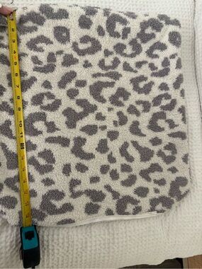 Plush Leopard Print Pillow Cover in Gray and Cream